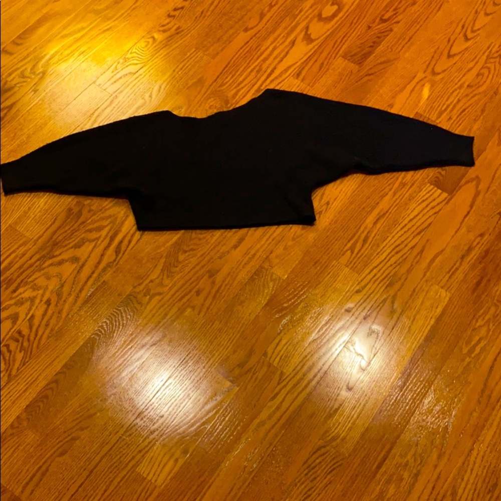 Off the shoulder black cropped sweater